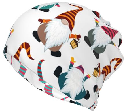 Multifunktionale Beanie-Mütze für Herren und Damen, modischer Schal, weiche Stretch-Mütze, Schlafmütze, tropischer Bananenblatt-Druck, Lustige Weihnachtswichtel, Einheitsgr��e