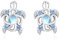 ABIGY Schildkröte Ohrringe 925 Sterling Silber Mondstein Schildkröte Ohrstecker Hypoallergene Tier Ohrringe Schildkröte Schmuck Geschenke für Damen Mädchen Freundin