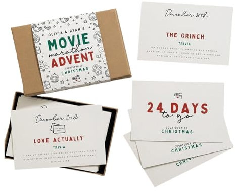 AIDIRui Weihnachtskalender Weihnachtskalender 24 Stück Kartenset für Kalender für das Rückwärtskonto Weihnachten Grußkarte 24 zum Gedenken an eine einfache Installation