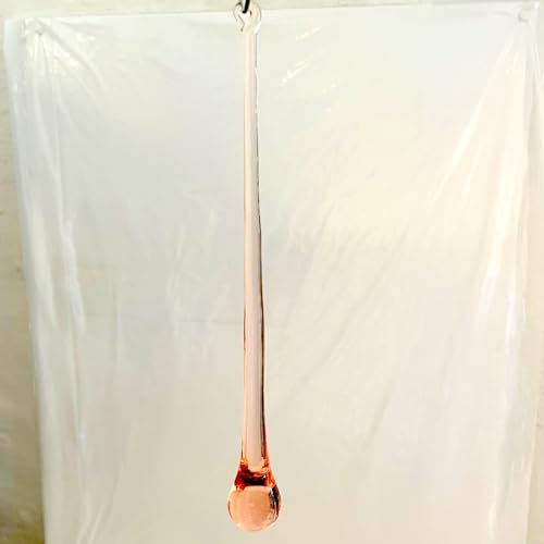 Tropfen zum hängen Apricot Glas mit Öse Glastropfen zum hängen Fensterdekoration Christbaumschmuck Lüster Ornament Länge ca. 32 cm Durchmesser 3 cm Oberstdorfer Glashütte