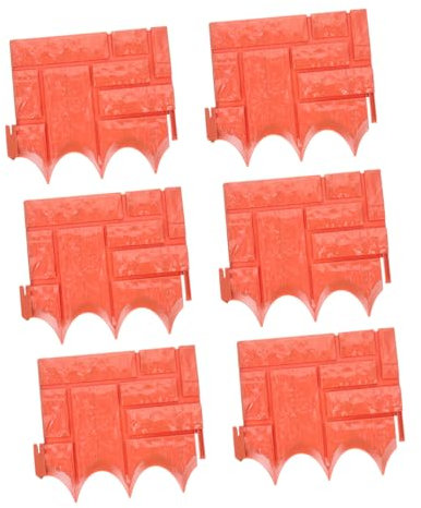 BESPORTBLE 6 Pièces clôture Artificielle clôture extérieure Bordures Blanches en Plastique Grillage Jardin clôture Jardin Protecteur des Plantes Bordure de Plantes en Plastique Naturel Rouge