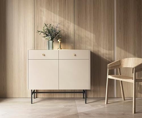 Generic Kommode ADIVA 2D2SZ Sideboard Schrank Highboard (Creme)