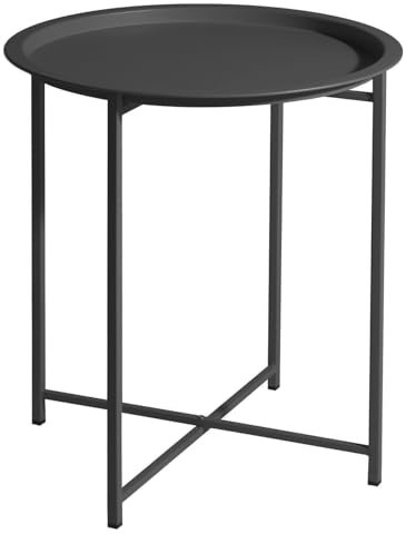 matrasa Outdoor Beistelltisch Lykke klappbar - Ø: 48 cm H: 52 cm - Scandi Gartentisch Dekotisch Metall Anthrazit
