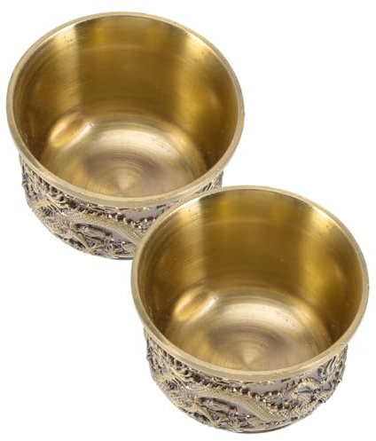 Cabilock Taza De Té Kungfu De Estilo Chino Bronce Dragón y Fénix Retro Decorativa Aleación Zinc