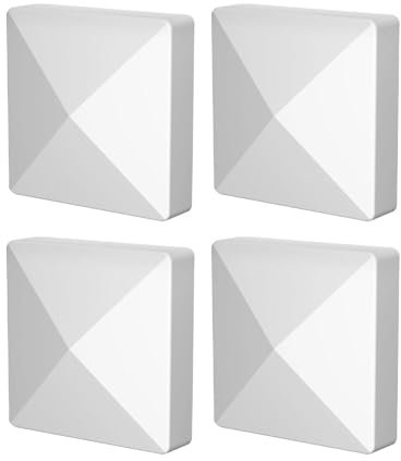 Folpus 4X Capuchons de poteaux pyramidaux Couvre Les poteaux de clôture Capuchons supérieurs Capuchons de poteaux de clôture Blanc pour Garde-Corps Cour
