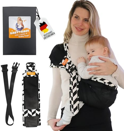 GUBBY GUPS® Ergonomische praktische Babytrage V3.0 für schnelle Einsätze - Tragetuch Baby neugeboren Baby Tragegurt Kleinkind bis 15 KG, Hüftsitz Baby Trage Tragesystem