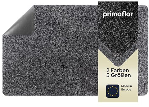 Primaflor - Ideen in Textil Schmutzfangmatte Aqua Stop - Anthrazit, 100x120cm, Waschbare Fußmatte mit rutschfestem Vinyl-Rücken, randlos, dünn und saugstark