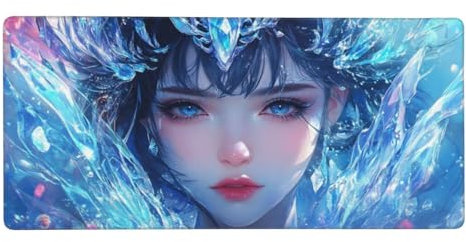 Alfombrilla Gaming, Chica Alfombrilla Ratón Cristal Mouse Pad XXL 900x300x3mm, Mousepad Gaming Accesorios for Mejora la precisión y la Velocidad, PC Accesorios Escritorio Decor, Regalo Mujer -712