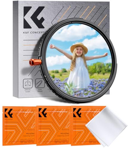K&F CONCEPT Filtre 55mm ND2-32 Variable et Polarisant CPL et Black-Mist 1/4 3 en 1 pour Objectif Appareil Photo