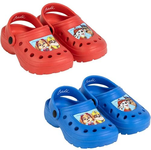 CERDÁ LIFE'S LITTLE MOMENTS Zoccoli Paw Patrol Bambini Licenza Ufficiale Scarpe comode ed ergonomiche Suola Antiscivolo e Design Esclusivo, Rosso, 28/29 EU