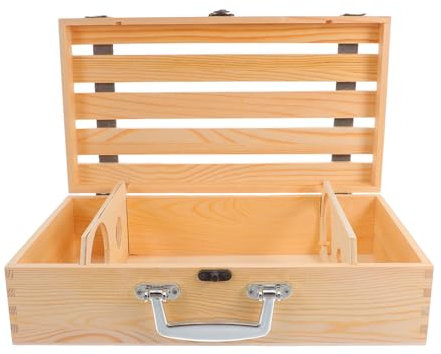 COLLBATH 3 Piezas Caja de Vino de Madera Maciza Accesorios transportador Cajas dispensador Pegatina Suministro de Vino Suministros para la Fiesta Soporte de Almacenamiento de Vino de Madera