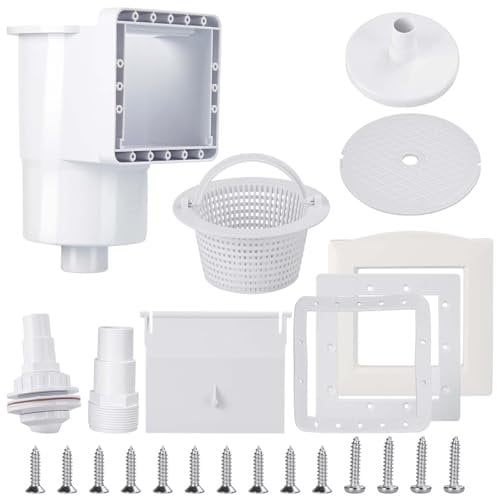 Sfneer SP1091LX Above Ground Pool Skimmer, Thru-Wall Skimmer, Above Ground Pool Skimmer (with Accessories), Opening Width 6 Inches Compatible with Hayward Pool Skimmer Accessories Kit