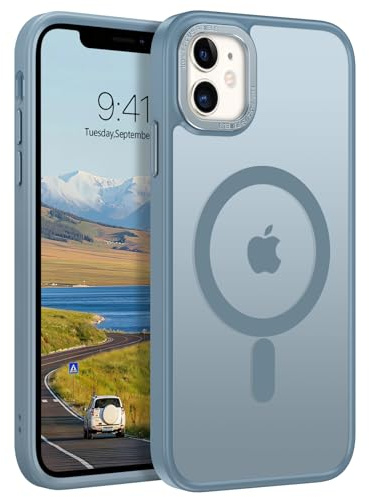 GaoBao für iPhone 11 Hülle, Handyhülle iPhone 11 [Kompatibel mit MagSafe] Durchscheinende Matte Magnetische Stoßfeste Anti-Fingerabdruck Schutzhülle, Handyhülle für i Phone 11 6.1 Case, Graublau