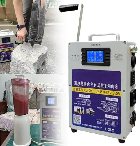 Lbxlhr Générateur De Manivelle Portable 500 W, Batterie Au Lithium De Grande Capacité 46 800 MAh, avec Prise AC 220V Et Prise USB DC 12 V 5 V pour Le Camping d'urgence en Plein Air