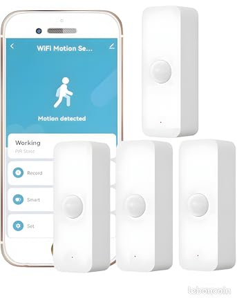 Smart WiFi Motion Detector for Home Security Wireless Motion Sensor with Remote Monitoring App, Voice Control Compatible with Alexa (Pack of 4)