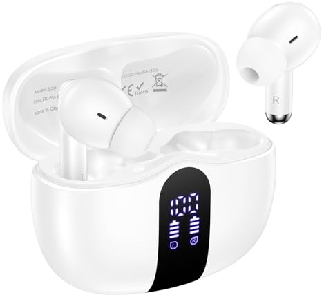 Earbuds Wireless Ear Buds for Samsung Galaxy S26 Ultra Plus S26 A37 A17 A16 | S25 FE A15 A35 5G A26, Bluetooth 5.3 Headphones Bass Stereo in Ear Earphones with Mic, 48H LED Display Bluetooth Earbuds