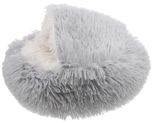 jojofuny Flauschiges Katzenbett Weiches Warmes Donut Katzennest aus Plüsch und PP Baumwolle Höhle für Katzenkomfort im Winter und Ganzjahresgebrauch
