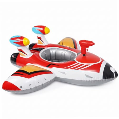 Flotador para niños pequeños, Flotador de Piscina para niños de PVC con Pistola de Agua, avión Inflable, flotadores para, Juguetes Divertidos y Seguros para Piscina, para Edades de 1 a 6 años