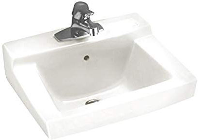American Standard 0321.075.020 Declyn Vitreous China Wall-Mount Lavatory Sink with Concealed Arm Support and Faucet Holes on 4-Inch Centers, White
