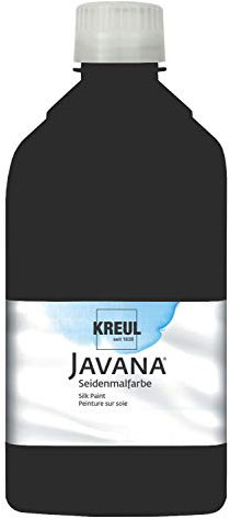 KREUL 8108-1LTR - Javana Seidenmalfarbe 1 l Flasche, schwarz, hochpigmentierte und brillante Farbe auf Wasserbasis, mit fließend flüssigem Charakter, dringt tief in die Fasern ein