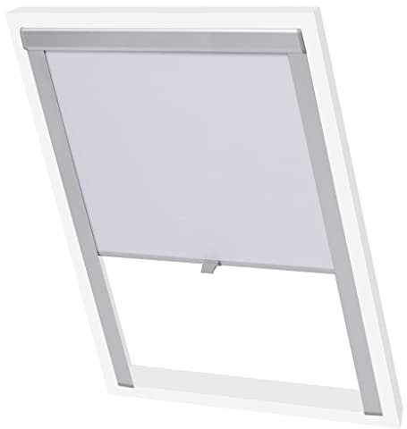 vidaXL Verdunkelungsrollo Verdunkelung Dachrollo Dachfensterrollo Weiß P08/408