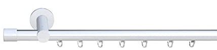 Tilldekor Innenlauf Gardinenstange HIGH-LINE ANDRAX, 1-Lauf, weiß-glanz, Ø 20 mm, 240 cm, inkl. Trägern und Gleitern