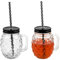 3D Ananas Glas Trinkglas mit Deckel und stabilem Strohhalm 450ml 2er-Set