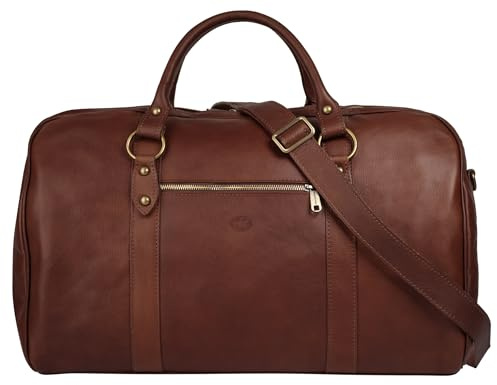 piké Damen Reisetasche Echt Leder Made in Italy, Weekender aus Rindleder, Ledertasche, Handgepäck Reisetasche