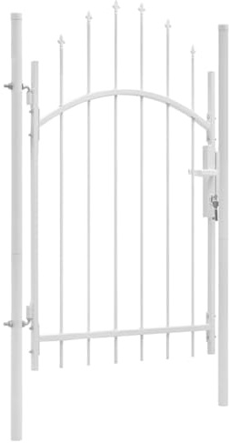 vidaXL Garden Gate Woerden Steel 1x2.25 m White