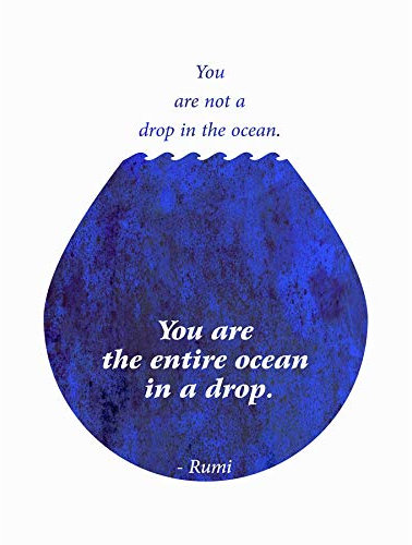 Wee Blue Coo Rumi You Are Entire Ocean Drop Unframed Art Print Poster Wall Decor 12x16 inch Ozean Wand Deko