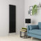 Warmehaus Vertical Column Designer Radiator Oval Panel Single Black 1600 x 473mm - Modern Central Heating Space Saving Radiators - Perfect for Bathrooms, Kitchen, Hallway, Living Room