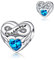 FOREVER QUEEN Herz Dezember Geburtsstein Charm Bead für Frauen 925 Sterling Silber Herz Charm Anhänger für Armband, Geburtstagsgeschenk mit Schmuckschatulle