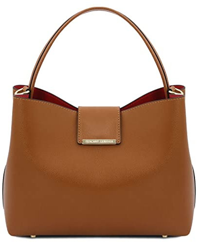 Tuscany Leather Clio Beuteltasche aus Leder (Cognac)