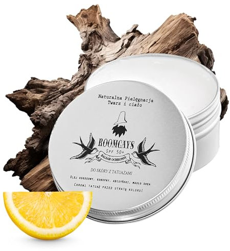 Roomcays Schutzbalsam für tätowierte Haut 100 ml, pflegender Hautbalsam mit SPF50+ Filter, Tattoo-Balsam