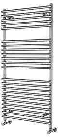 Daedal Bathroom Mild Steel Heated Towel Warmer Rail Vertical Chrome Radiator 1200 x 600