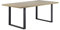 MOG CASA Mesa de Comedor Macon 180x100 cm Mesa de Cocina, Madera y Patas en Metal (Roble + Negro)
