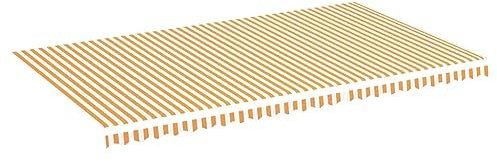 vidaXL Tela de Repuesto para Toldo Parte Superior Dosel Lona Recambio Jardín Patio Terraza Balcón Parasol Refugio Impermeable Amarillo y Blanco 6x3,5m
