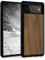 kwmobile Housse Compatible avec Google Pixel 6 Coque - Étui de Protection Rigide en Bois avec Cadre en TPU - Brun foncé Noyer