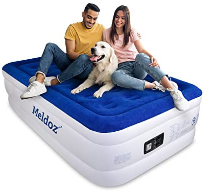 Meldoz 198 x 102 x 50 cm Luftmatratze mit Integrierter Elektrischer Pumpe, Luftbett Selbstaufblasend, für Familienurlaube, Premium-Gästebett, Aufblasbare Matratze für Camping oder Heimgebrauch