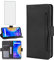 Asuwish Compatible with TCL 20 SE 6.82 inch Wallet Case and Tempered Glass Screen Protector Card Holder Credit ID Slot Flip Phone Cover for TCL20SE Android 11 TLC 20SE T6710 6.82 Women Men Black