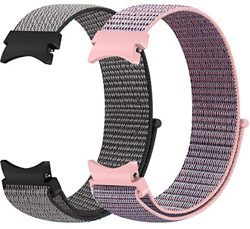 KIBDSNG Nylon Armbands Kompatibel mit Samsung Galaxy Watch 7/6/5/4/FE 40mm 44mm/Watch 6 Classic 43mm 47mm/Watch 5 Pro 45mm/Watch 4 Classic 42mm 46mm, Verstellbarer Sport Ersatzarmband für Herren Damen