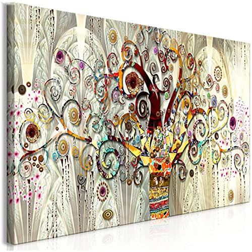 ZHMANLUCK Baum des Lebens von Gustav Klimt Landschaft, moderne gerahmte Kunstwerke, Gemälde, Poster und Drucke für gerahmtes Bild, fertig zum Aufhängen, 80 x 180 cm (32 x 71 Zoll) mit Rahmen