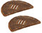 Fußmatte außen Türmatte Kokosmatte - Schmutzfangmatte Bürstenmatte wetterfest - strapazierfähiger Fußabstreifer Natur 40x60 cm halbrund 2er Set
