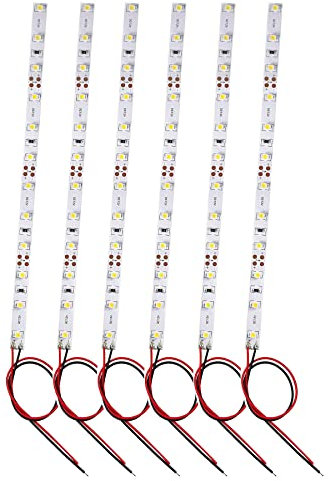 HUAZIZ 6 pcs 12-LED Hausbeleuchtung, 20cm Warmweiss mit Kabel 15cm 12-18V, Modellbau Led Beleuchtung, Modellbau Led Beleuchtung, modellbau beleuchtung modelleisenbahn beleuchtung
