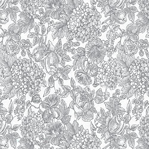 Laura Ashley Louise Vliestapete Slate Grey 10mx52cm | Tapeten Wohnzimmer, Wandverkleidung | Einfach anzubringen und zu Entfernen 1005 x 52