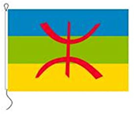 Stormflag Drapeau Berbère Drapeau Kabylie 50x75cm en polyester 110g/m2 avec œillets et Double couture