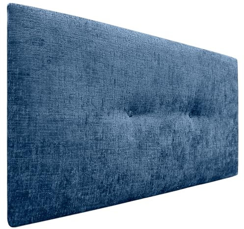 DHOME Testiera in lana naturale con bottoni Testiera imbottita Camera da letto Biancheria da letto imbottita LUSSO INVERNALE (Lana Blu, 90x50cm (80/90))