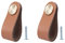 Lot de 2 Poignée Meuble Cuir, Bouton de Portes Placard Poignee Cuir Bouton de Tiroir, Poignee de Meuble Vintage pour Armoires, Commode, Cuisine, Salle de Bain