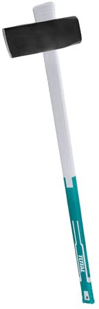Total Tools - Mazza con cuneo | 3 kg e 900 mm di lunghezza | Ideale per legna da ardere | Taglia legno spesso e duro | Manico in fibra di vetro | Testa in acciaio al carbonio forgiato a caldo