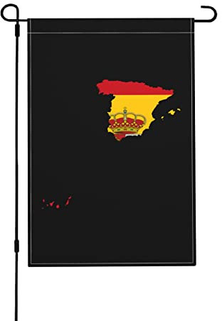 Mapa De La Bandera De España + Islas Canarias Bandera Impermeable Banners Resistente A La Intemperie Bandera De Jardín Para Decoración Jardin Balcón,70X102Cm